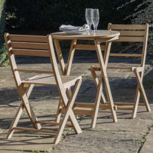 Romford Outdoor Wooden 2 Seater Bistro Set In Natural