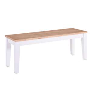Rona Wooden Oak Solid Seat Dining Bench In Grey