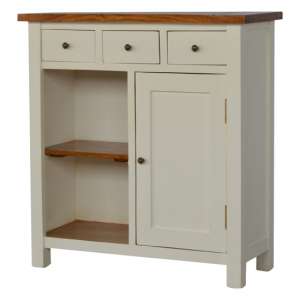 Rookie Wooden Storage Cabinet In White And Rich Honey