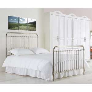Rose Classic Metal King Size Bed In Chrome