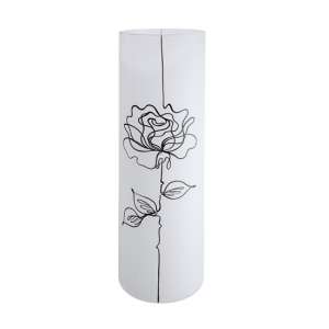 Rose Glass Medium Decorative Vase In White