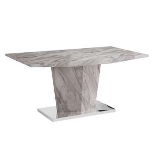 Rosebank Marble Effect Dining Table With Stainless Steel Base