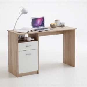 Rosemary Contemporary Computer Desk In Canadian Oak And White