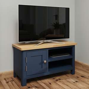 Rosemont Wooden 1 Door 1 Shelf TV Stand In Dark Blue