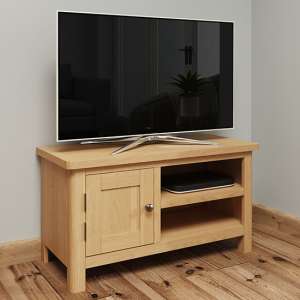 Rosemont Wooden 1 Door 1 Shelf TV Stand In Rustic Oak