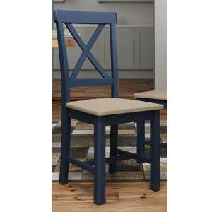 Rosemont Wooden Dining Chair In Dark Blue
