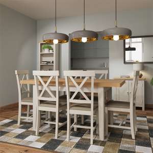 Rosemont Extending 120cm Dove Grey Dining Table With 6 Chairs
