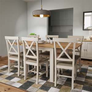 Rosemont Extending Dining Table In Dove Grey With 6 Chairs