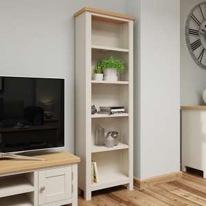Rosemont Tall Wooden Bookcase In Dove Grey