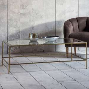 Rothbury Clear Glass Coffee Table With Bronze Metal Base