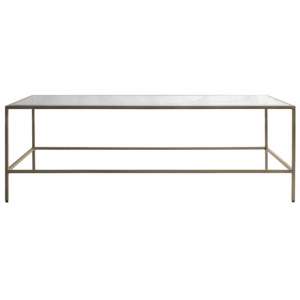 Rothmont Clear Glass Coffee Table With Champagne Metal Frame