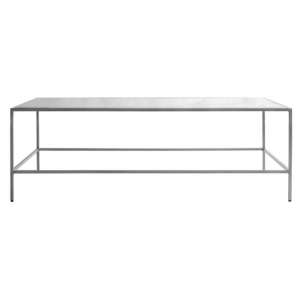 Rothmont Clear Glass Coffee Table With Silver Metal Frame