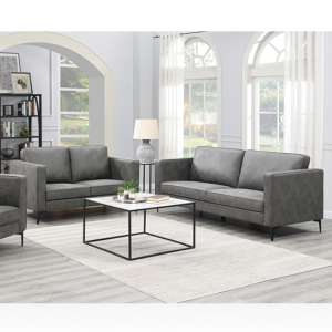 Rotland Fabric 3 Seater And 2 Seater Sofa In Charcoal