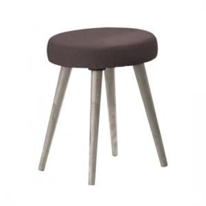 Batya Wooden Dressing Table Stool Round In Grey Oak Effect