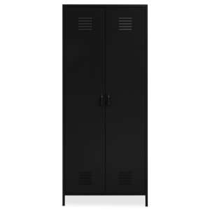 Rumi Metal Wardrobe With 2 Doors In Black