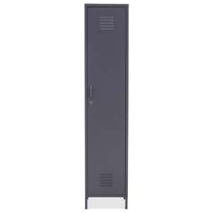 Rumi Tall Metal Locker Storage Cabinet With 1 Door In Grey