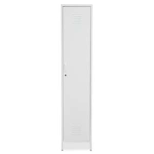 Rumi Tall Metal Locker Storage Cabinet With 1 Door In White