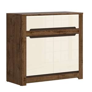 Ruso Gloss Sideboard With 2 Doors 1 Drawer In Pearl And Oak