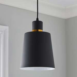 Ruston Pendant Light In Black And Gold