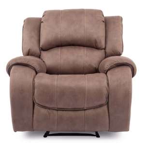 Ryan Textured Fabric 1 Seater Electric Recliner Chair In Biscuit