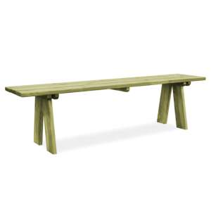 Rylee Wooden Garden Seating Bench In Green Impregnated
