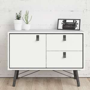 Rynok Wooden Sideboard In Matt White With 2 Doors And 1 Drawer