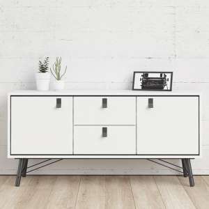Rynok Wooden Sideboard In Matt White With 2 Doors And 2 Drawer