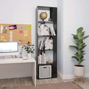 Sabia High Gloss Bookcase And Room Divider In Black