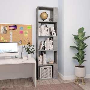 Sabia Wooden Bookcase And Room Divider In Concrete Effect