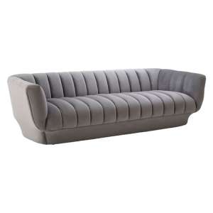 Sagarmatha Upholstered Fabric 3 Seater Sofa In Light Grey