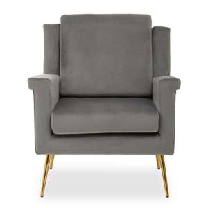 Salami Velvet Upholstered Armchair In Grey