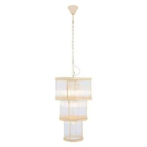 Salas Small Ribbed Pattern 3 Tier Chandelier Light In Gold