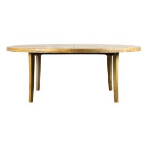 Salem Round Outdoor Teak Wood Dining Table In Natural