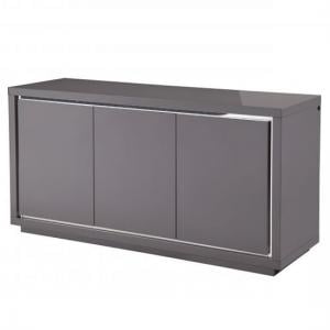 Spalding Modern Sideboard In Grey High Gloss With LED