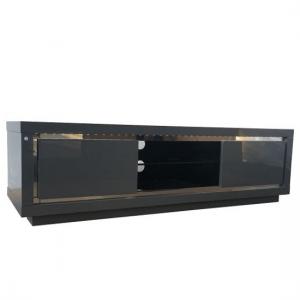 Spalding Modern TV Stand In Grey High Gloss With LED