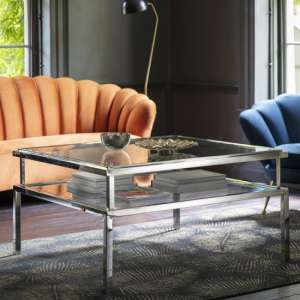 Salerno Clear Glass Coffee Table In Silver