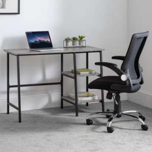 Salome Wooden Laptop Desk With Ickett Black Chair