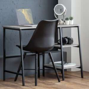 Salome Wooden Laptop Desk With Kaili Black Chair