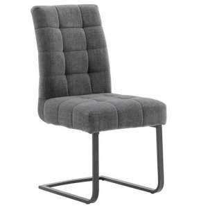 Salta Fabric Upholstered Dining Chair In Dark Grey