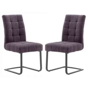 Salta Merlot Fabric Upholstered Dining Chairs In Pair