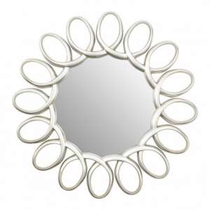 Saltier Floral Design Wall Bedroom Mirror In Silver Pewter Frame