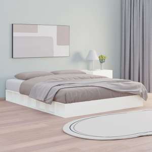 Salus Solid Pinewood Double Bed In White