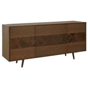 Nushagak Wooden Sideboard In Brown With 4 Doors And 3 Drawers 
