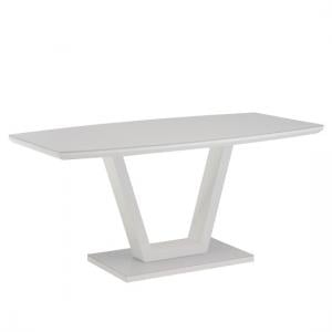 Samson Rectangular Glass Top High Gloss Dining Table In White