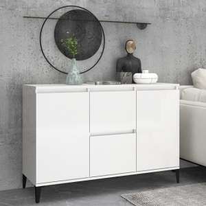 Sanaa High Gloss Sideboard With 2 Doors 2 Drawers In White
