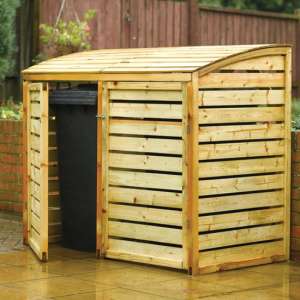 Sandiacre Wooden Double Bin Store With 4 Doors In Natural Timer