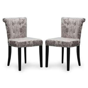 Sandringham Mink Baroque Velvet Accent Chairs In Pair