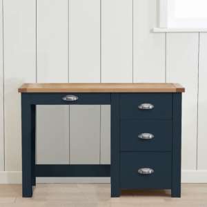 Sandra Wooden Dressing Table In Oak And Blue