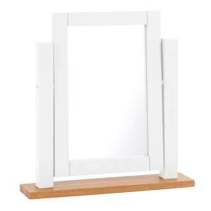 Sandra Adjustable Dressing Table Mirror In Oak And White