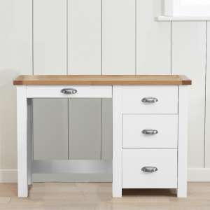 Sandra Wooden Dressing Table In Oak And White